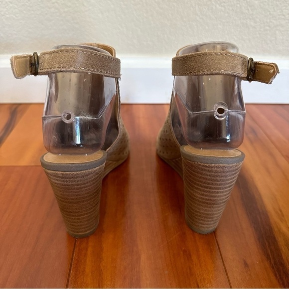 Lucky Brand Risza Open Toe Platform Wedges Leather Sandals - Picture 8 of 14